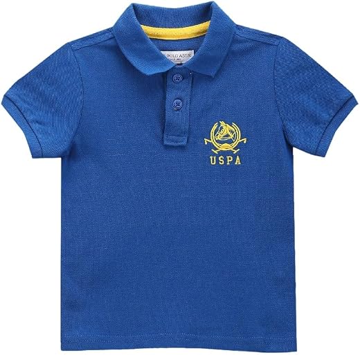 U.S. Polo Assn. Regular Fit Boys Polo T-Shirts - Breathable Cotton Fabric, Ribbed Collar with Short Sleeves T Shirt for Ki...