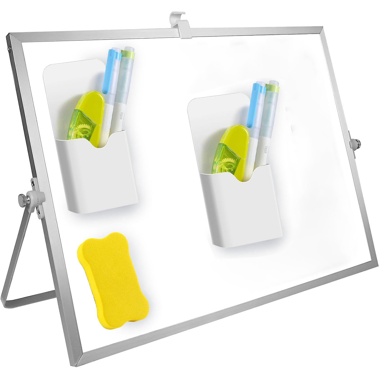 Qinsky Magnetic Pen Holder,2 Pcs Magnetic Pen Pencil Holder Organizerr Magnetic Pen Marker Holders with 1 Magnetic Whiteboard Eraser Home Office Supplies for Refrigerator Whiteboard Locker - Image 3