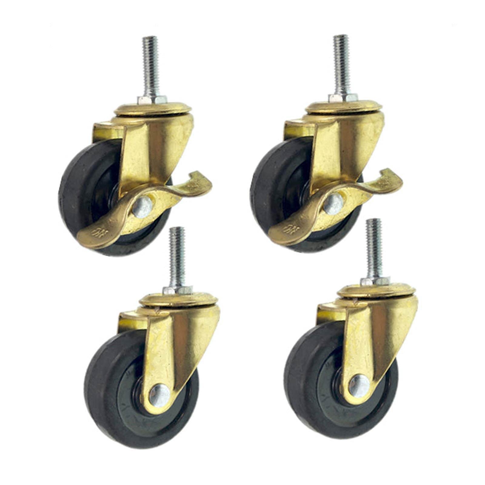 Roulettes de meubles 2 pouces M8x25mm pivotantes en caoutchouc robuste pour chariot