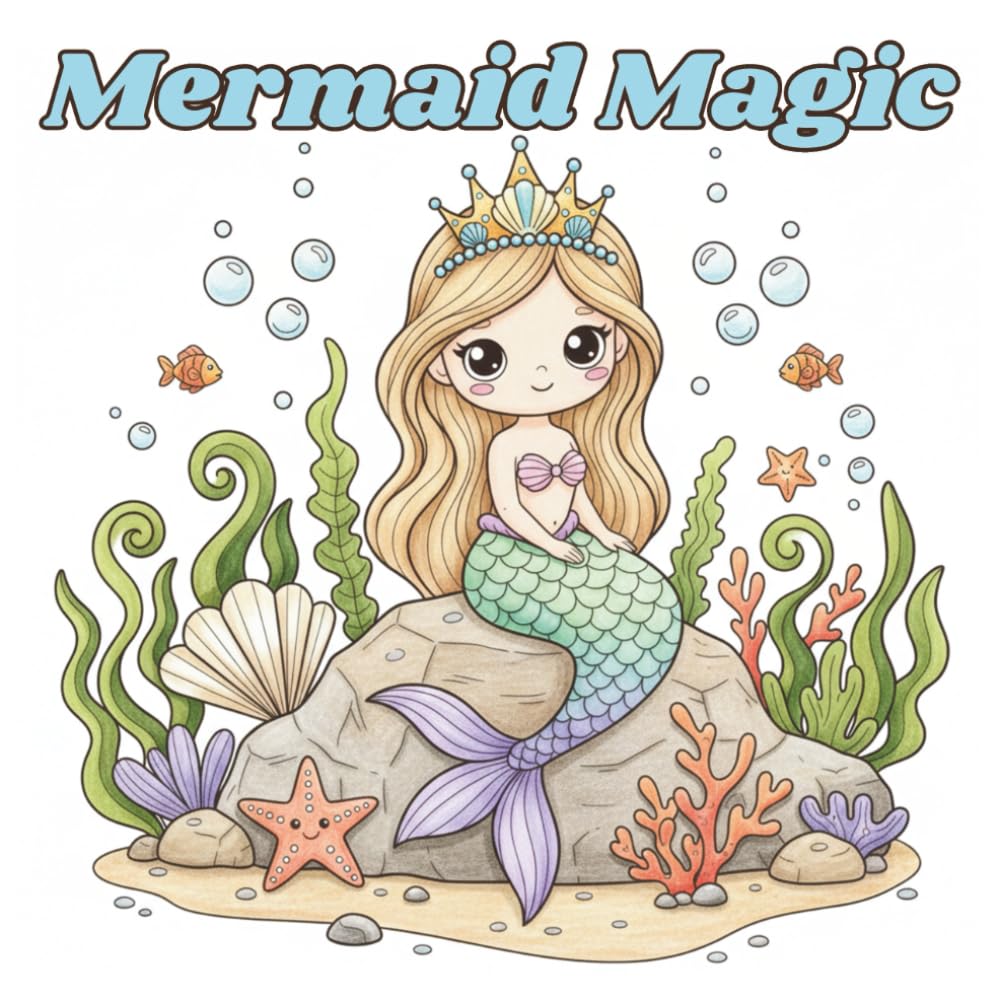 Mermaid Magic: A Kawaii Coloring Book