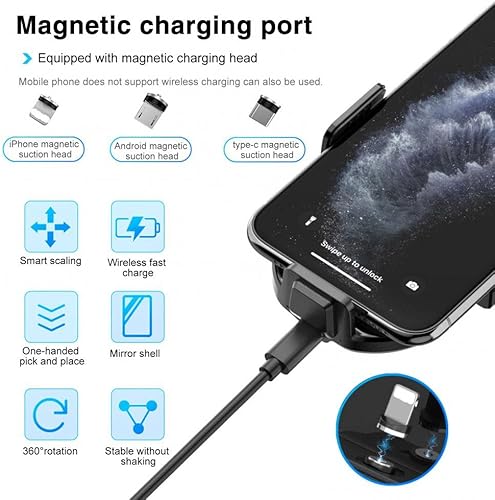 Miniatura 6 de Nuevo soporte inalámbrico para teléfono cargador de coche, brazos de sujeción automática, soporte de 15 W, para I phone15, 14, 13, 12, Galaxy s23,