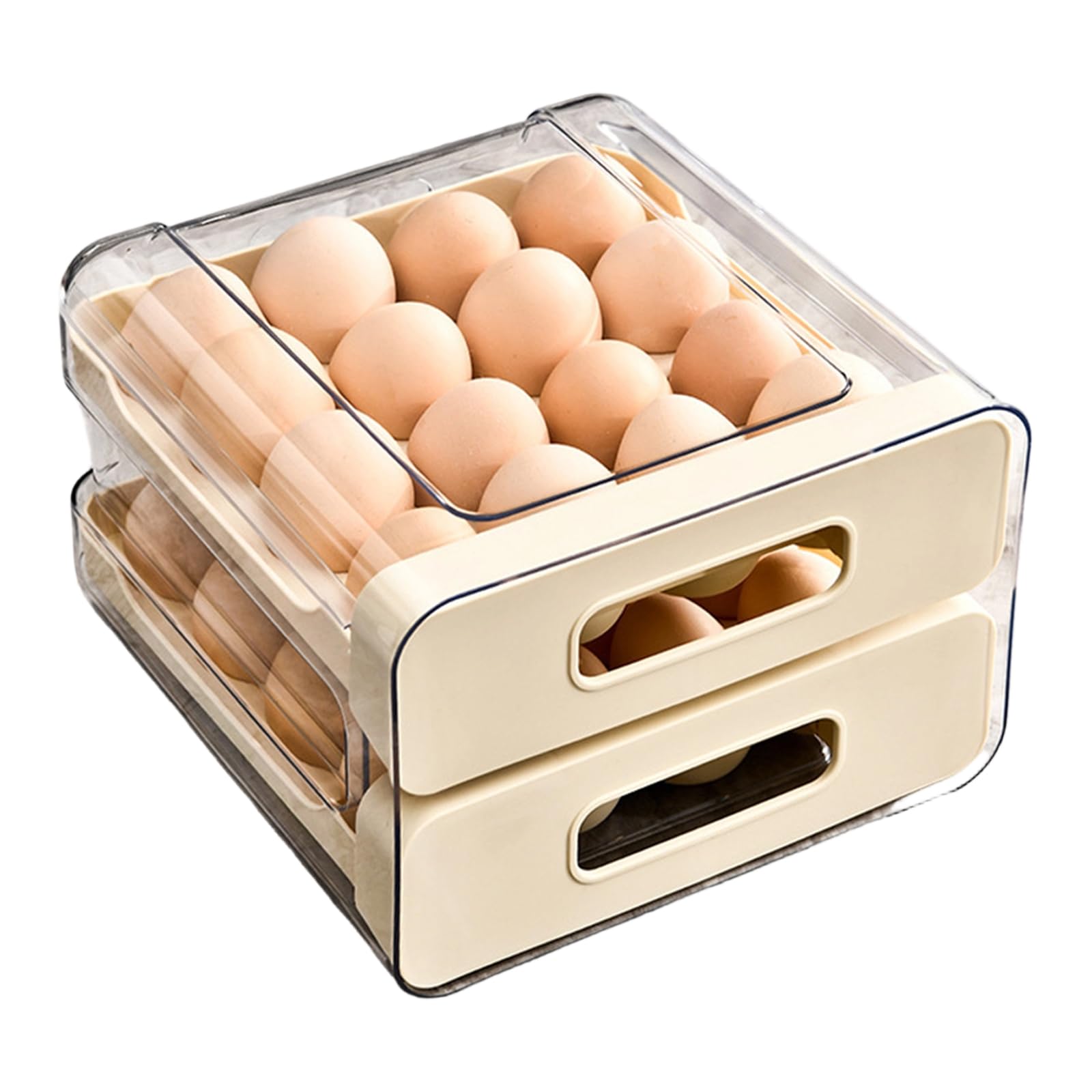 ZEPFJHE Eggs Holder for Refrigerator Drawer Container for Refrigerator Stackable Fridge Eggy Organizers for Kitchen Storage Organizers Drawer