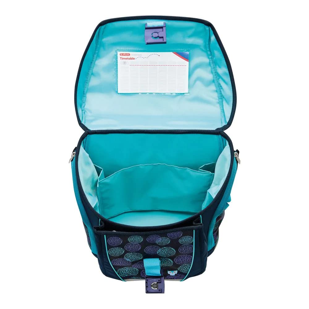 Herlitz® Schulrucksack Filolight Plus Jungen Schulranzen Rückentasche | Volumen 16L | Herren Damen Unisex Sport | Für Schüler Student | Inklusive Beutel und Federmappe | Flower Owl, multicoloured,