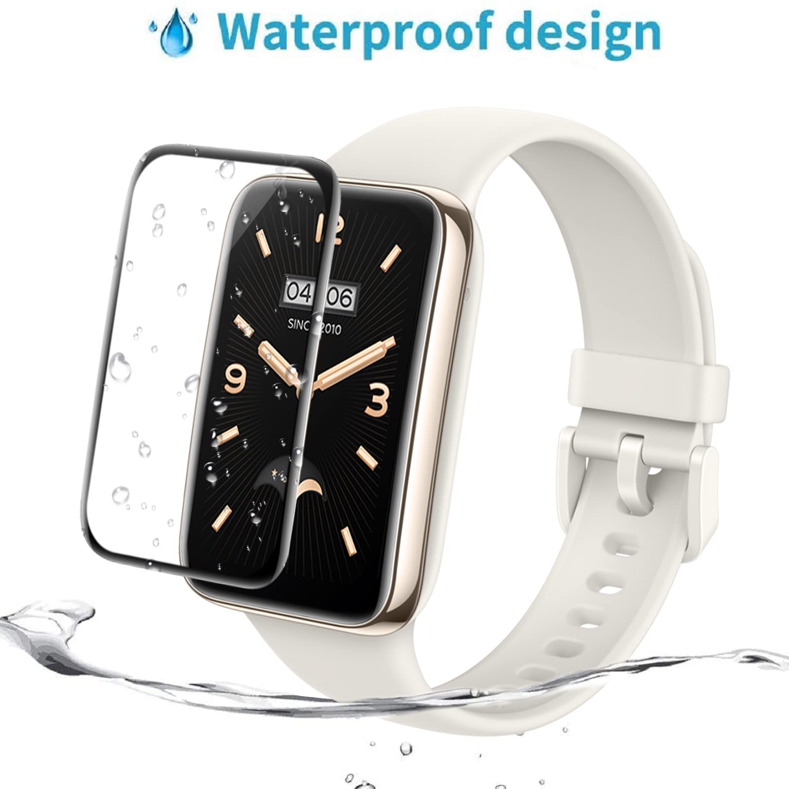 4 Pezzi] Foryo Pellicola Protettiva per Xiaomi Mi Band 7 Pro Facile da Installare (Curva 3D), Copertura Completa, Anti Graffio, HD Protezione Schermo Compatibile con Xiaomi Mi Band 7 Pro
