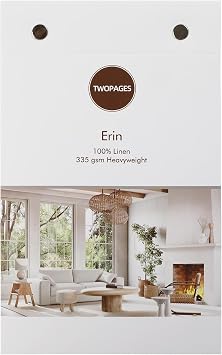 TWOPAGES Erin Pure Linen Heavyweight Curtain Sample Booklet, 6 Colors