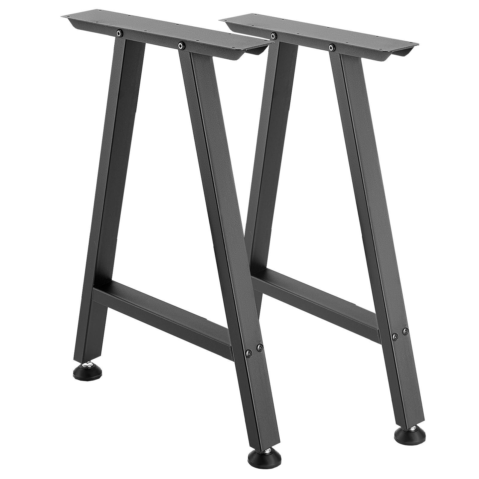 VEVOR Patas de Mesa en Forma de Trapecio, de Acero al Carbono, 750 x 550 mm, Capacidad Máxima 1000 kg, Juego de 2 Patas con Kit de Herrajes para Muebles, Escritorio, Mesa de Bar y Banco de Trabajo
