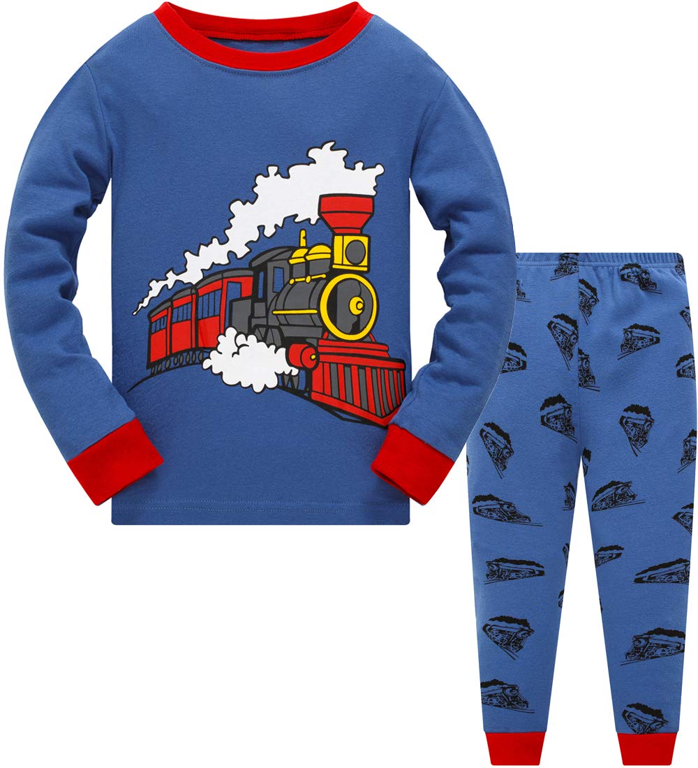 Popshion Boys Pajamas 100% Cotton Planet Pjs Toddler 2 Piece Sleepwear Kids Clothes Set Size 3t -10t