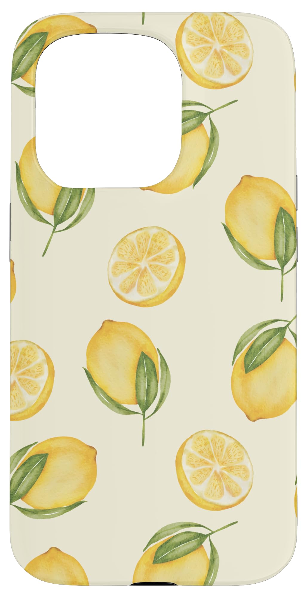 Lemon Citrus Fruit Watercolor Case for iPhone 15 Pro