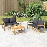 Photo Gallery qnhdfrt set lounge da giardino in bambù, 3 pezzi, con cuscino grigio scuro, 90 x 55 x 37 cm, tavolino da caffè e 2 panche per terrazze, balconi, giardini Photo Gallery qnhdfrt set lounge da giardino in bambù, 3 pezzi, con cuscino grigio scuro, 90 x 55 x 37 cm, tavolino da caffè e 2 panche per terrazze, balconi, giardini