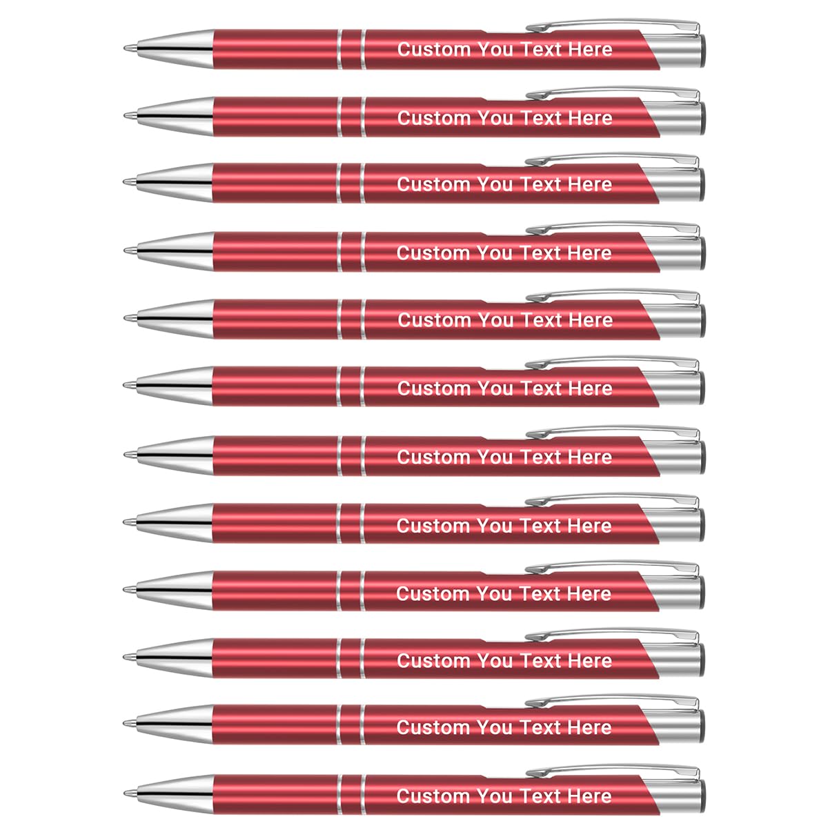 Zoonnis 48 Pcs Personalised Retractable Ballpoint Pens for Business Personalized Engraved Pen In Bulk for Women Men with Name Text Customised Pen Writing Custom Pen With Black Ink for School
