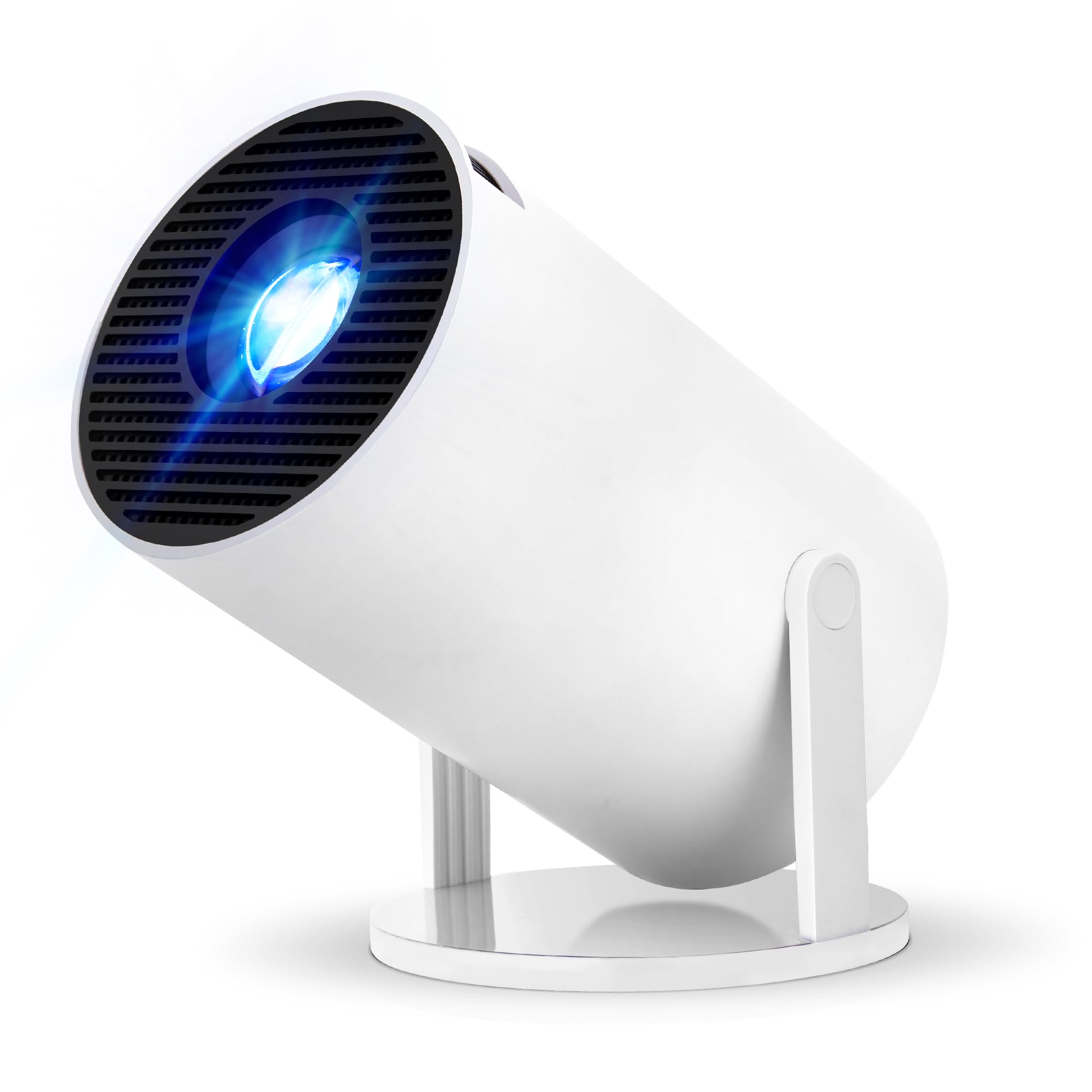 BKZ Proiettore Portatile Mini 2025 - Doppio Supporto Regolabile 360°, Messa A Fuoco Elettrica, AI Keystone, Bluetooth 5.4, Supporto 1080p - Ideale Per Film Esterni