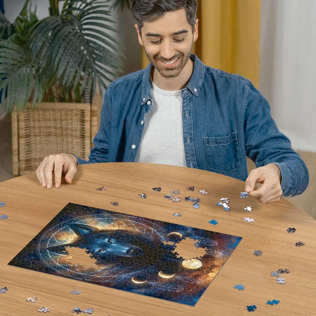 Ravensburger Lunar Wolf - 500 Piece Puzzle | Stunning and Mystical