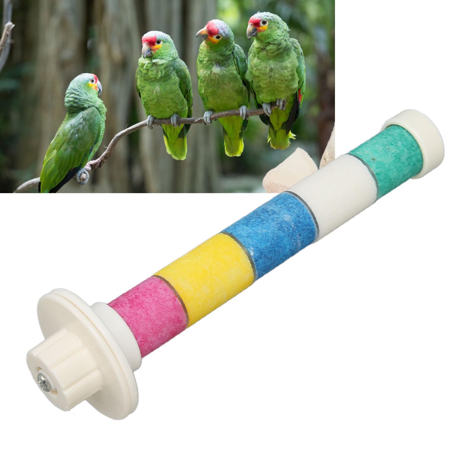 Gavigain Quartz Bird Perch Stand, Non, Washable, Beak and Claw Care, Colorful, Safe Exercise Perch for Parrots, Birds, and Pets