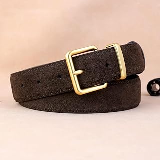 LIUXIN Cinturón de Piel de Vacuno auténtica para Hombre y Mujer con Correa de Tela Oxford y Hebilla de Pasador de Piel auténtica en Color Azul y Gris