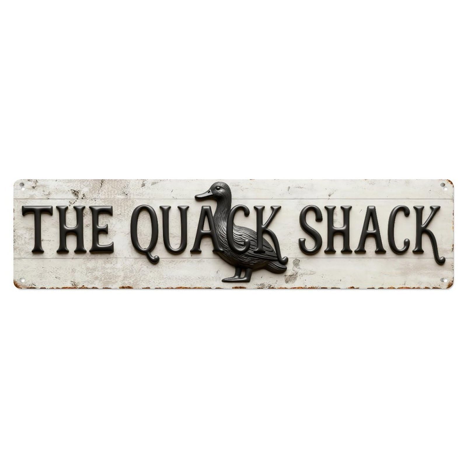 The Quack Shack Duck Sign Tin Sign Vintage Metal Sign Home Bar Garden Indoor & Outdoor Wall Decor Retro Metal Poster 4x16 Inch