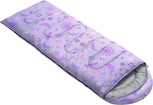 Miniatura 9 de AILONEN Saco de dormir con bolsa de transporte compacta, para adultos, niñas, niños, pijamadas, viajes, al aire libre, impermeable y ligero, saco