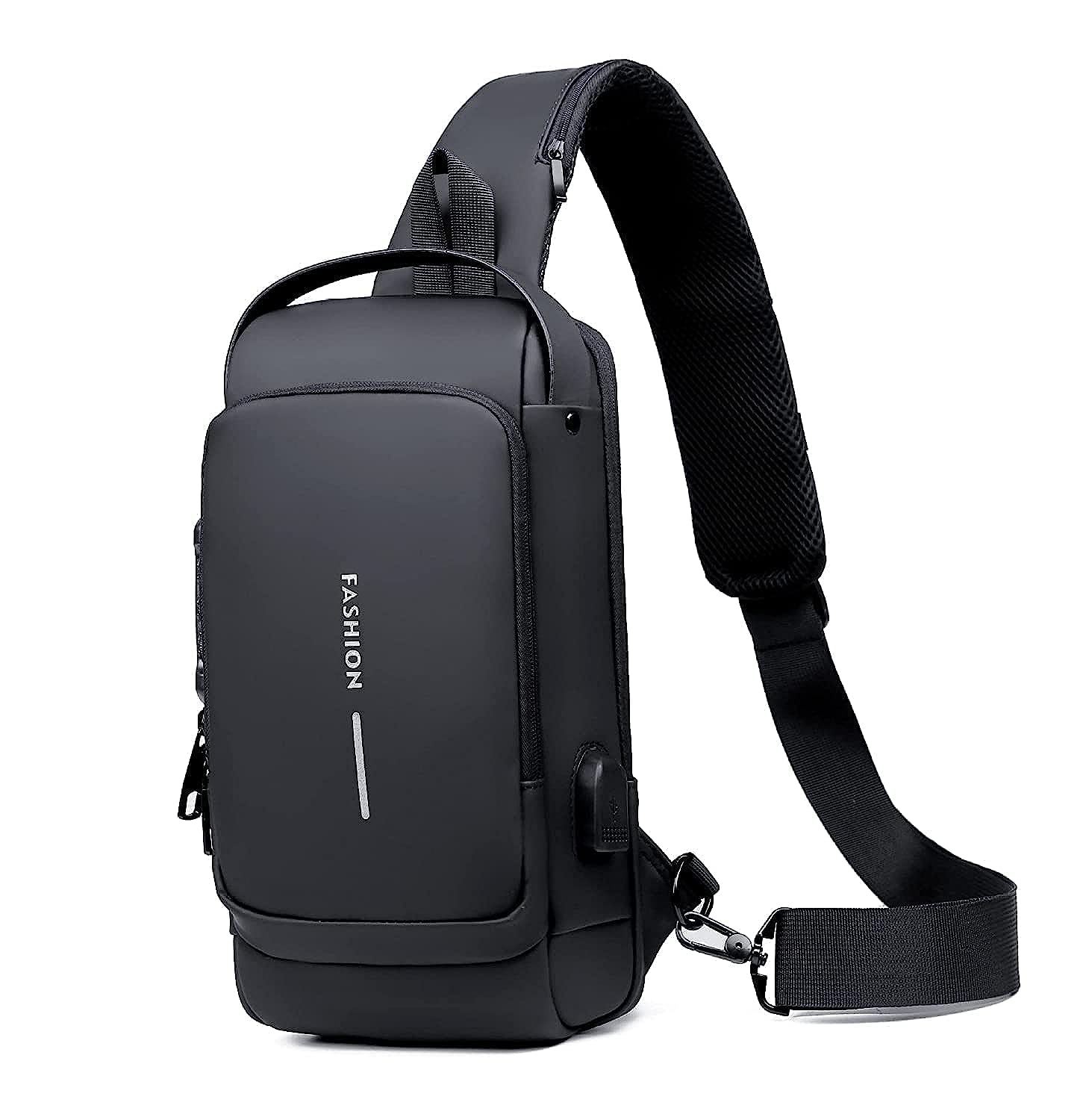 Men & Women Motorcycle Bag Code Anti-Theft Chest Bag Men's Bag Shoulder Bag Sports Waist Bag Casual(Black)-image-30
