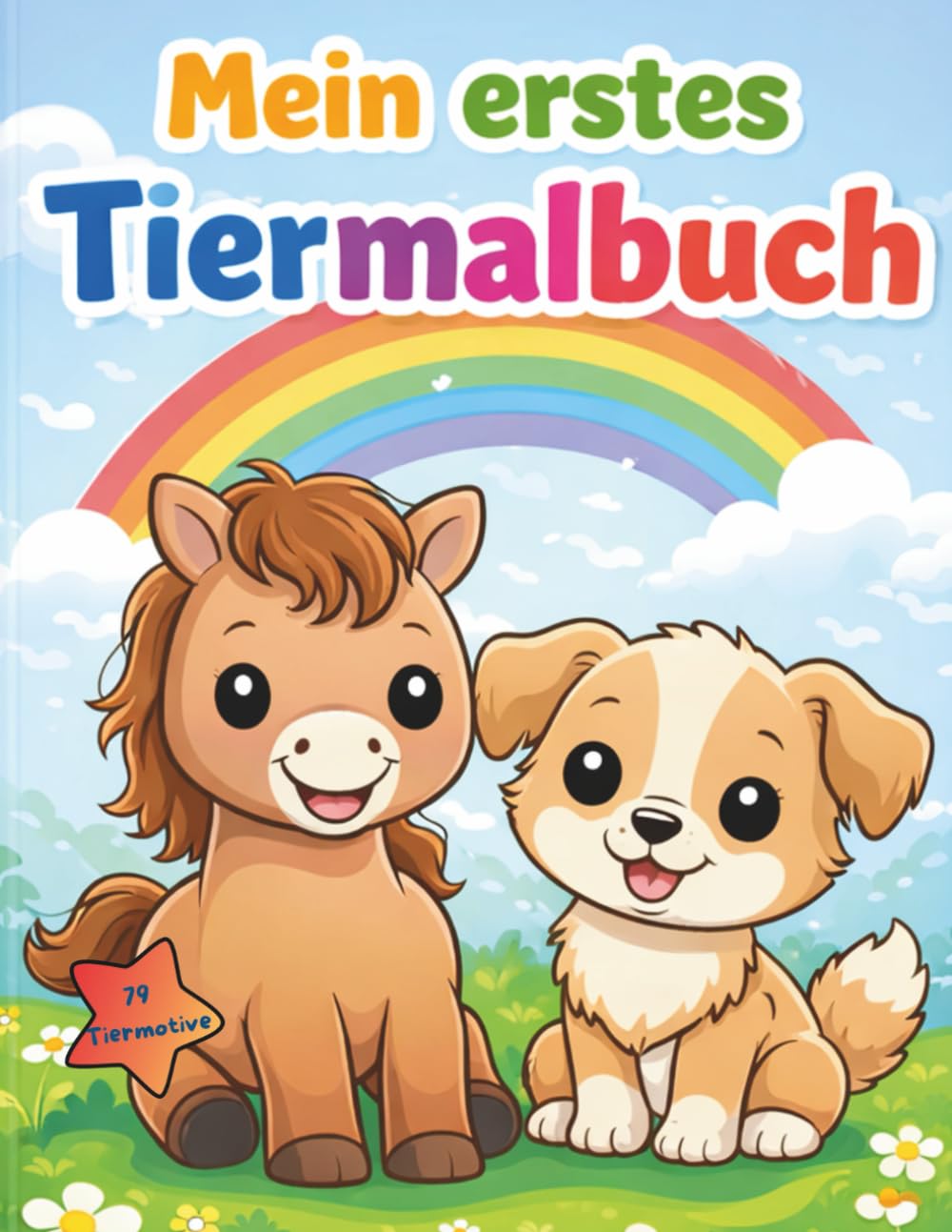 Mein erstes Tiermalbuch: Tiermalbuch für Kinder ab 2 Jahren mit einfachen Motiven und klaren Linien - 79 Tiermotive