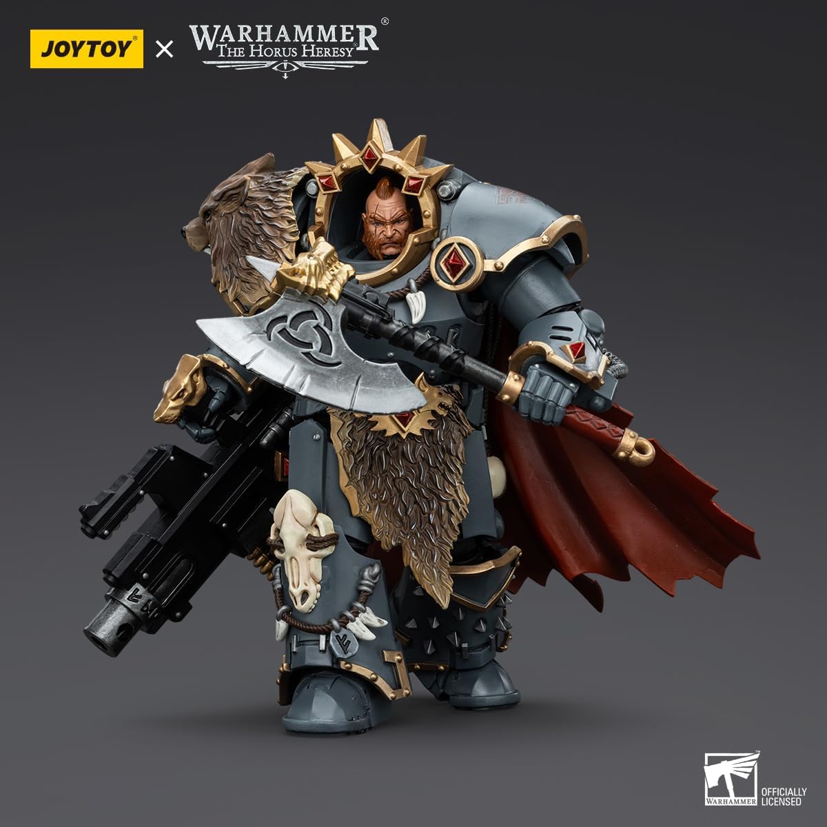 JOYTOY 1/18 Action Figures - Warhammer The Horus Heresy Space Wolves Hvarl Red-Blade - 5‘’,Classic Character,Collectible,Age 15 and Above