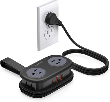 ORICO Travel Power Strip PD20W with 4 AC Outlets 3 USB Ports 1 USB-C