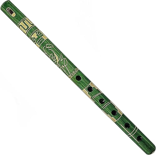 Miniatura 32 de Flauta de madera de bambú de colores nativos tribales con patrón de flauta de viento de madera, regalos hechos a mano, instrumentos musicales