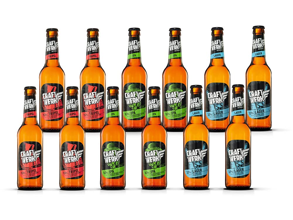 Craftwerk Brewing - Craft Beer Mix Paket 12 x 0,33l - IPA, Lager, Tripel