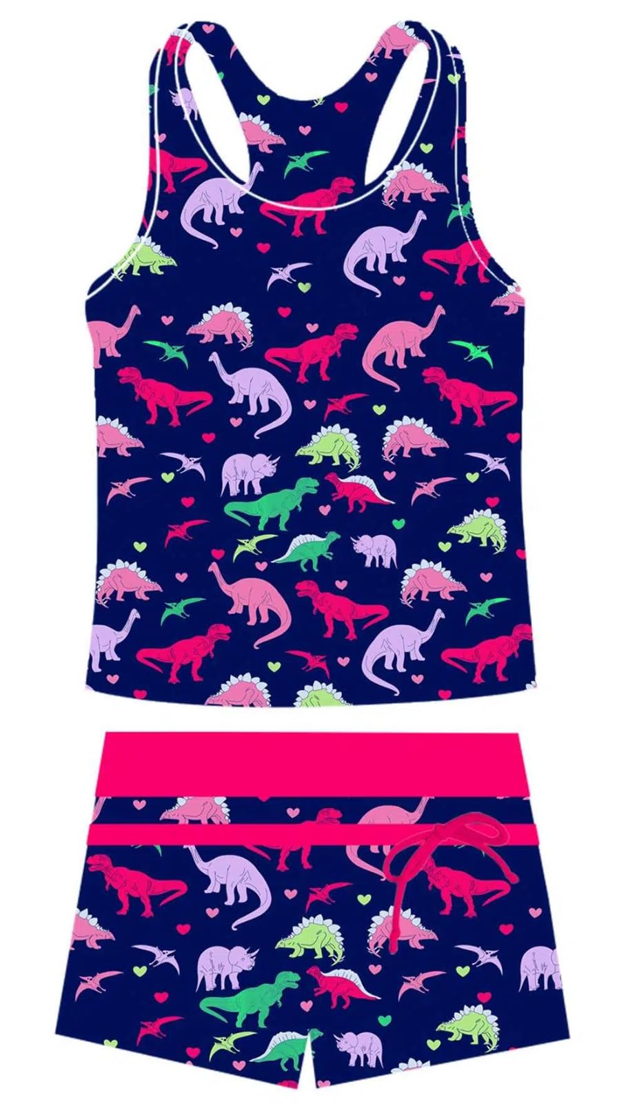 Belovecol Maillot de bain deux pièces tankini pour filles - Short d'été - Rashguard - Pour 4 à 16 ans