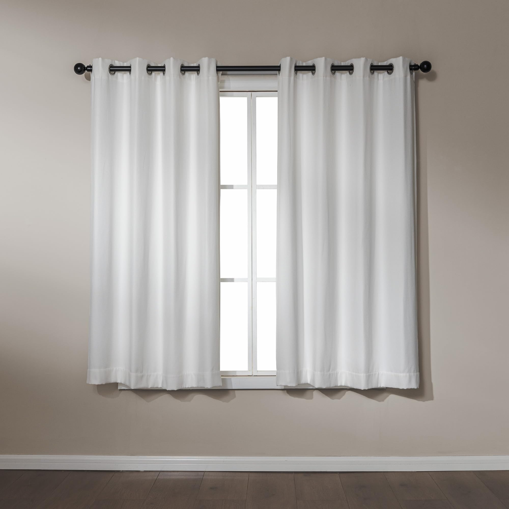 Amazon Basics Chenille Room Darkening Curtains, Light Filtering Window Drapes for Bedroom and Living Room, 2-Panel Set with Grommets, 42" W × 63" L,