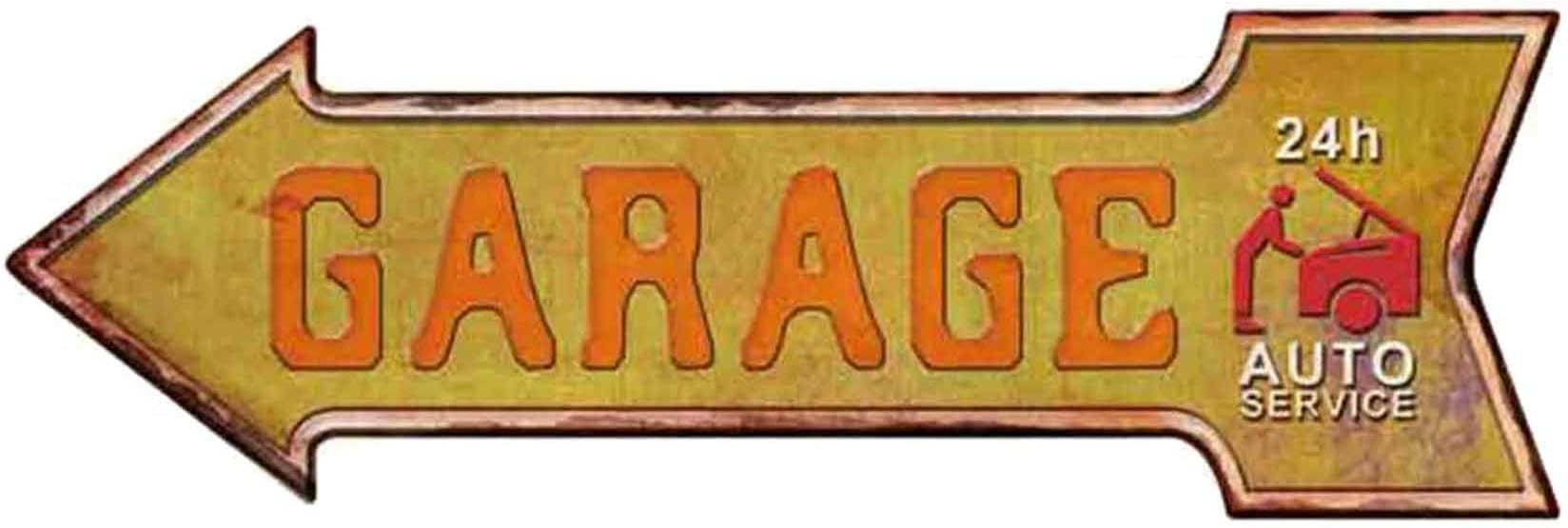 Ochoice Garage Signs with Auto Service Retro Metal Signs for Wall Decoration