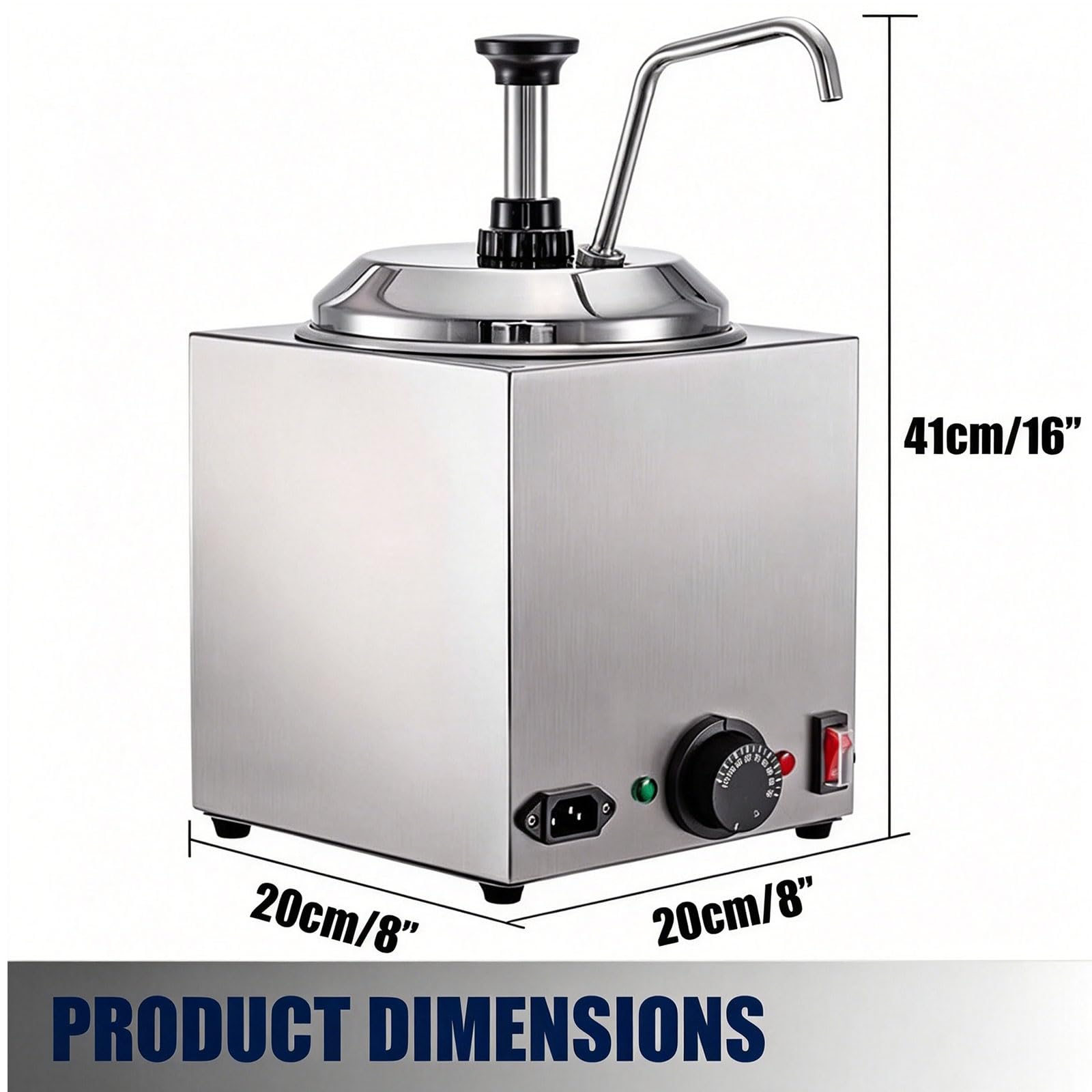 Dispensador Eléctrico Comercial de Calentador de Salsa con Bomba, Máquina de Fusión de Caramelo Caliente de Acero Inoxidable de Grado Alimenticio de 2,5 L Para Tienda de Magdalenas, Catering, Estación