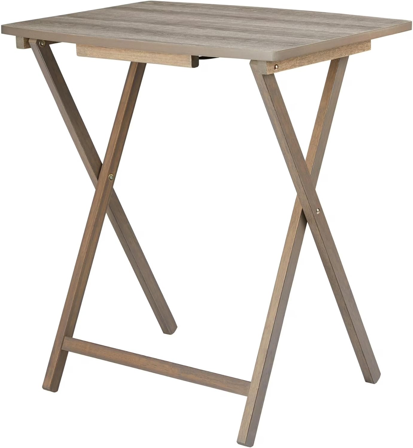 Home furnishings, Modern Indoor Folding XL Extra-Large Tray Table, Grey, 23.5 inches Long x 18 inches Wide x 26 inches high.