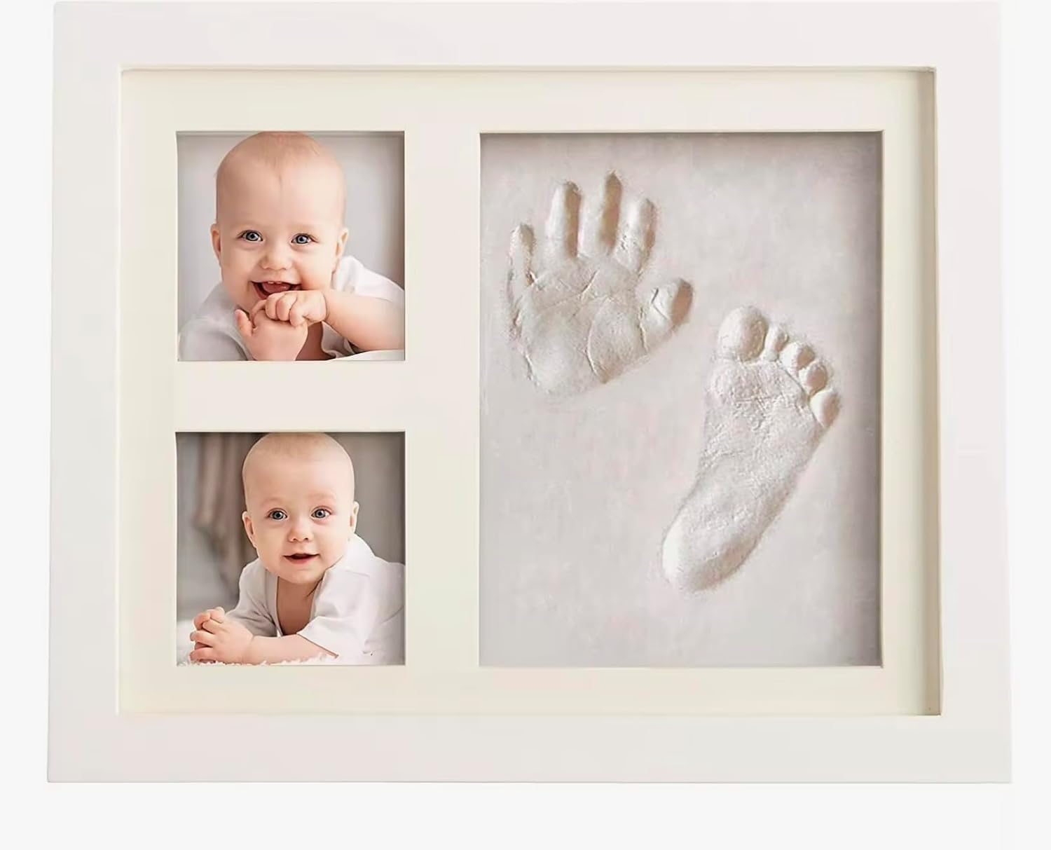 ARBUTUS Kit de arcilla para huellas de pies y manos + marco de fotos para recién nacidos | Regalos para baby shower y nuevos padres | Recuerdo y decoración de habitación infantil.