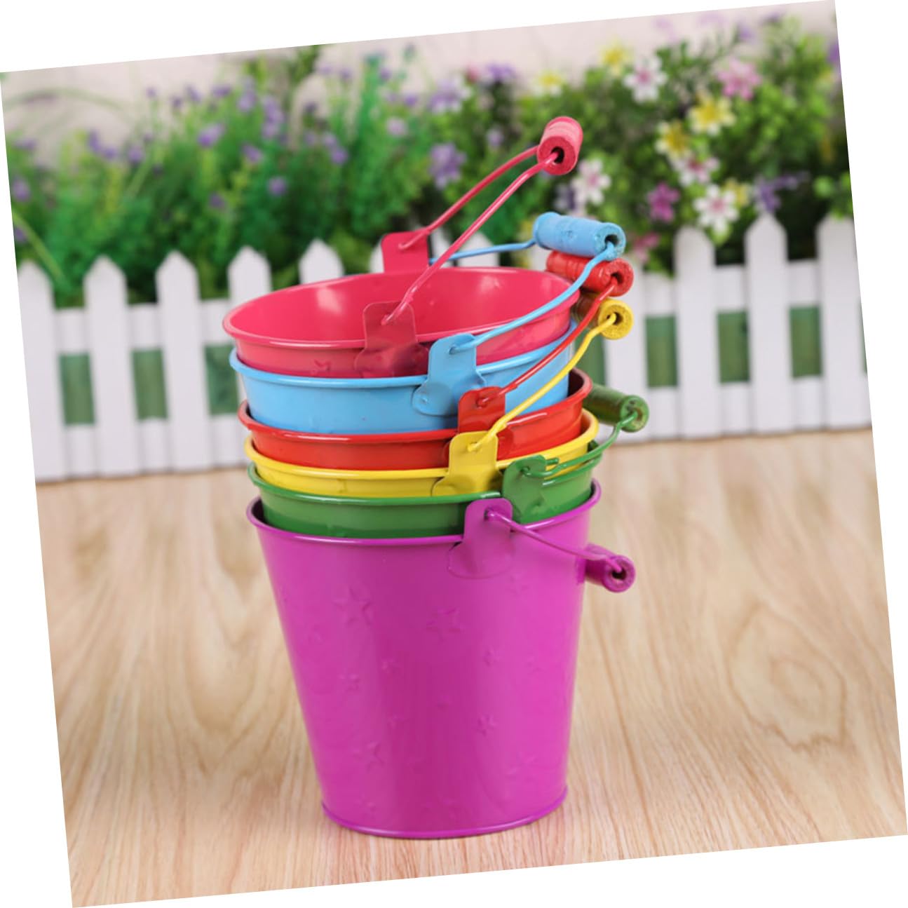 Homoyoyo Mini Seau 6pcs en Tinplate, Seau à Sable pour Garçon et Filles