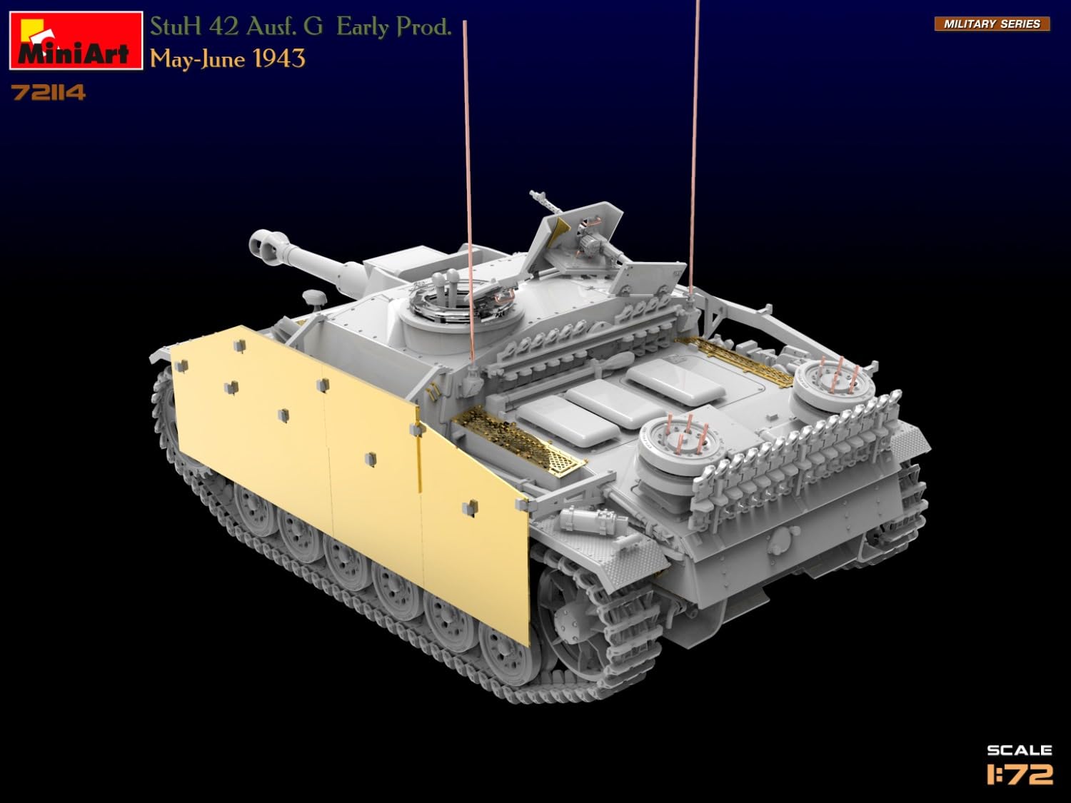Miniart 1:72 - StuH 42 Ausf. G Early Prod, Unpainted - Image 4