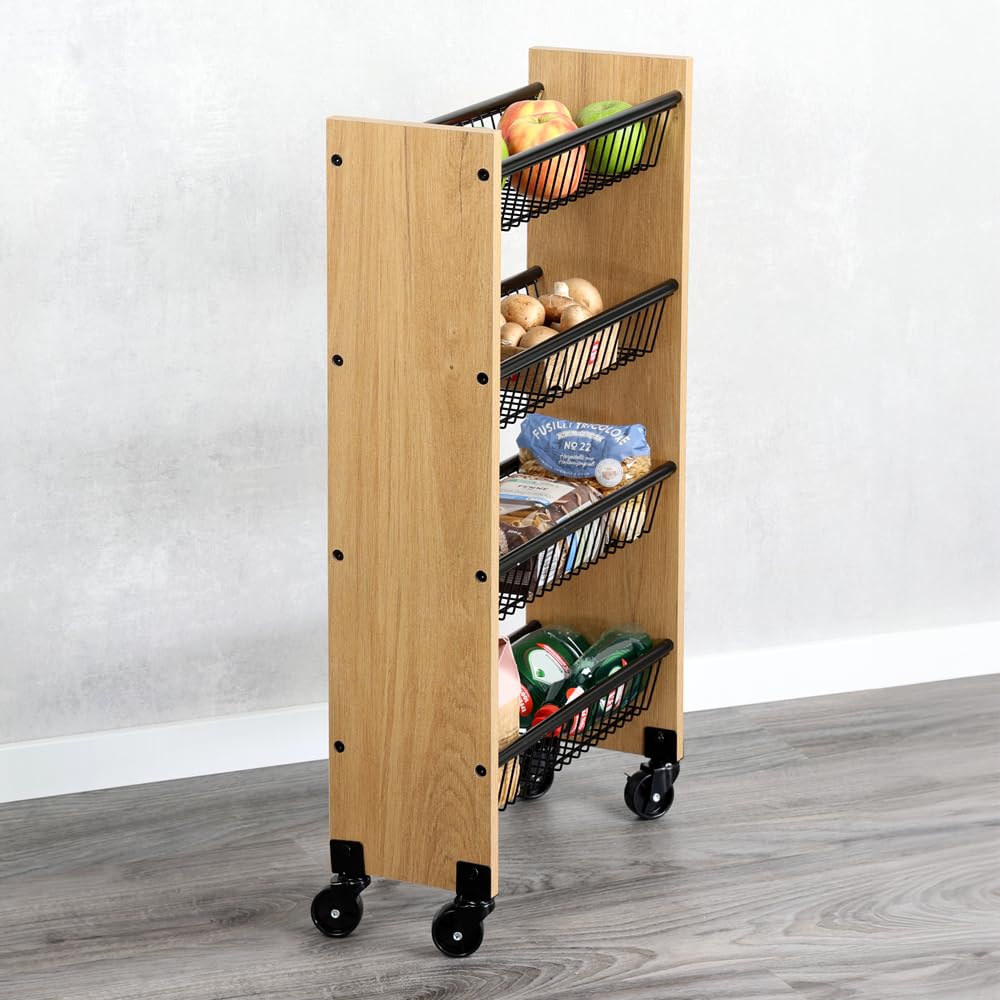 Kesper Carrello con ruote, 4 ripiani, 45 x 17 x 77 cm, 2784313