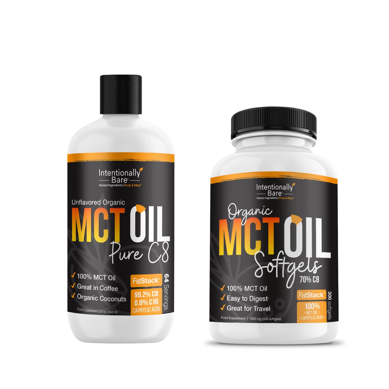 MCT Oil Capsules and Pure C8 MCT Oil Bundle.