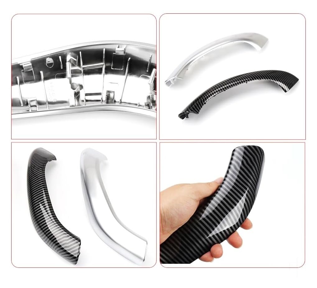 Sostituzione Maniglia Interna Portiera Copertura maniglia interna portiera Per BMW X1 X2 2017-2022 con motivo in fibra di carbonio e finiture cromate