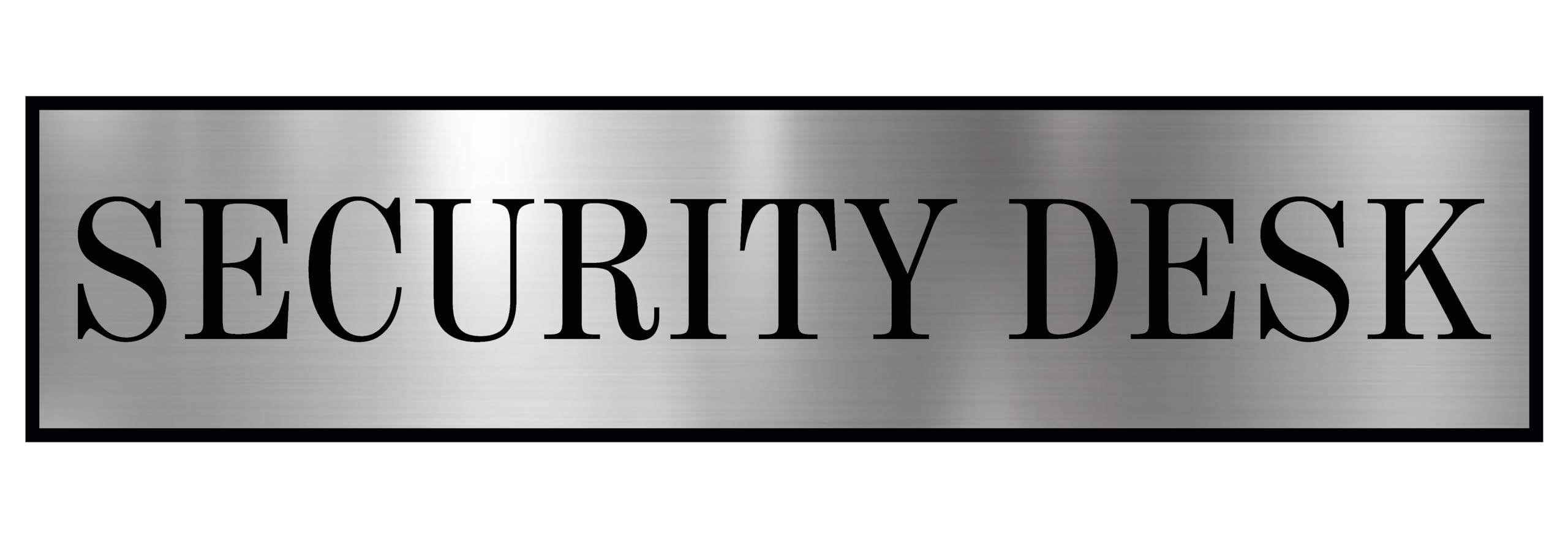 Gugan's Security Desk Self Adhesive Acrylic Signage Signboard for Office, Hospitals, Colleges, Store, School, Hotel, Restaurant, GYM & More | Color - Silver & Black, 12x3 Inch | Engraved Acrylic Sheet Sticker