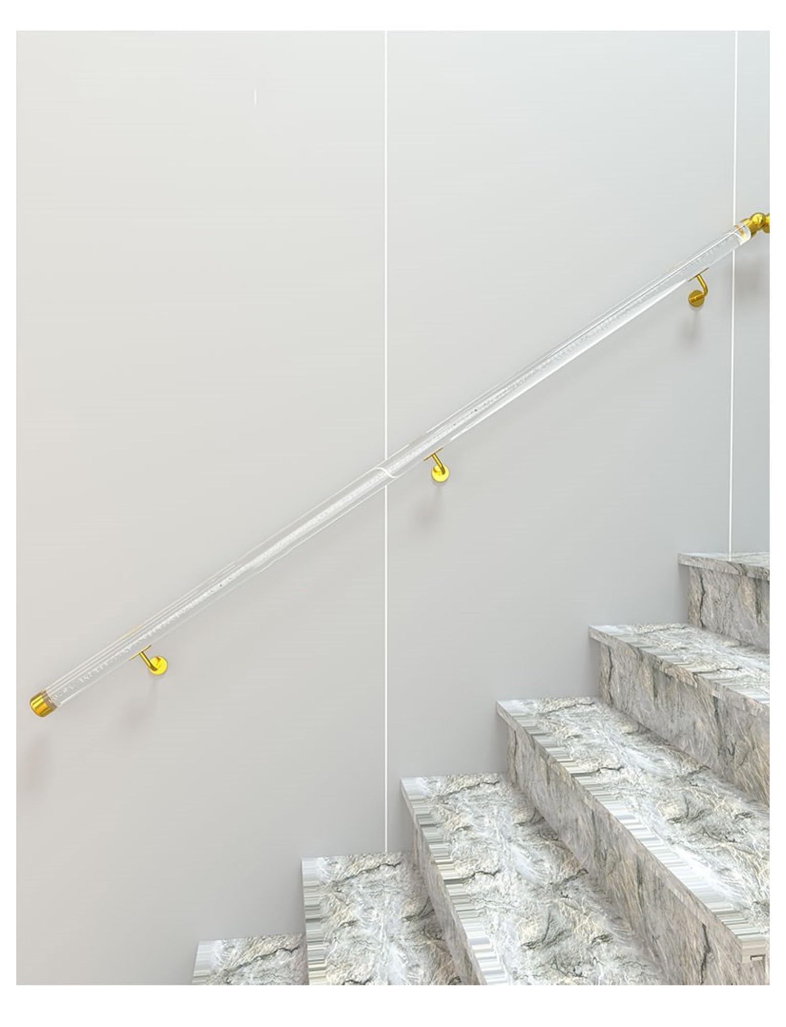 Rampe d'escalier d'intérieur avec kit de supports modernes pour marches