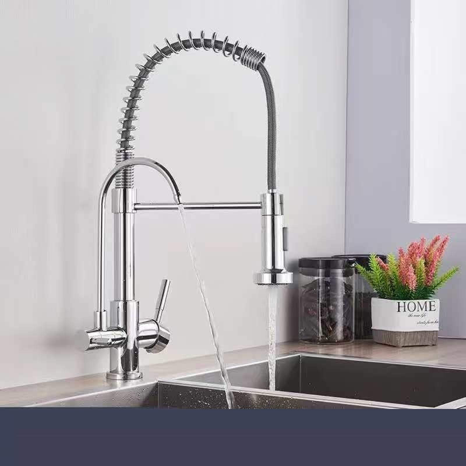 Fanjubei Electroplating Kitchen Rotatable Pull-Out Water Purification Water Cooling And Heating Basin Faucet