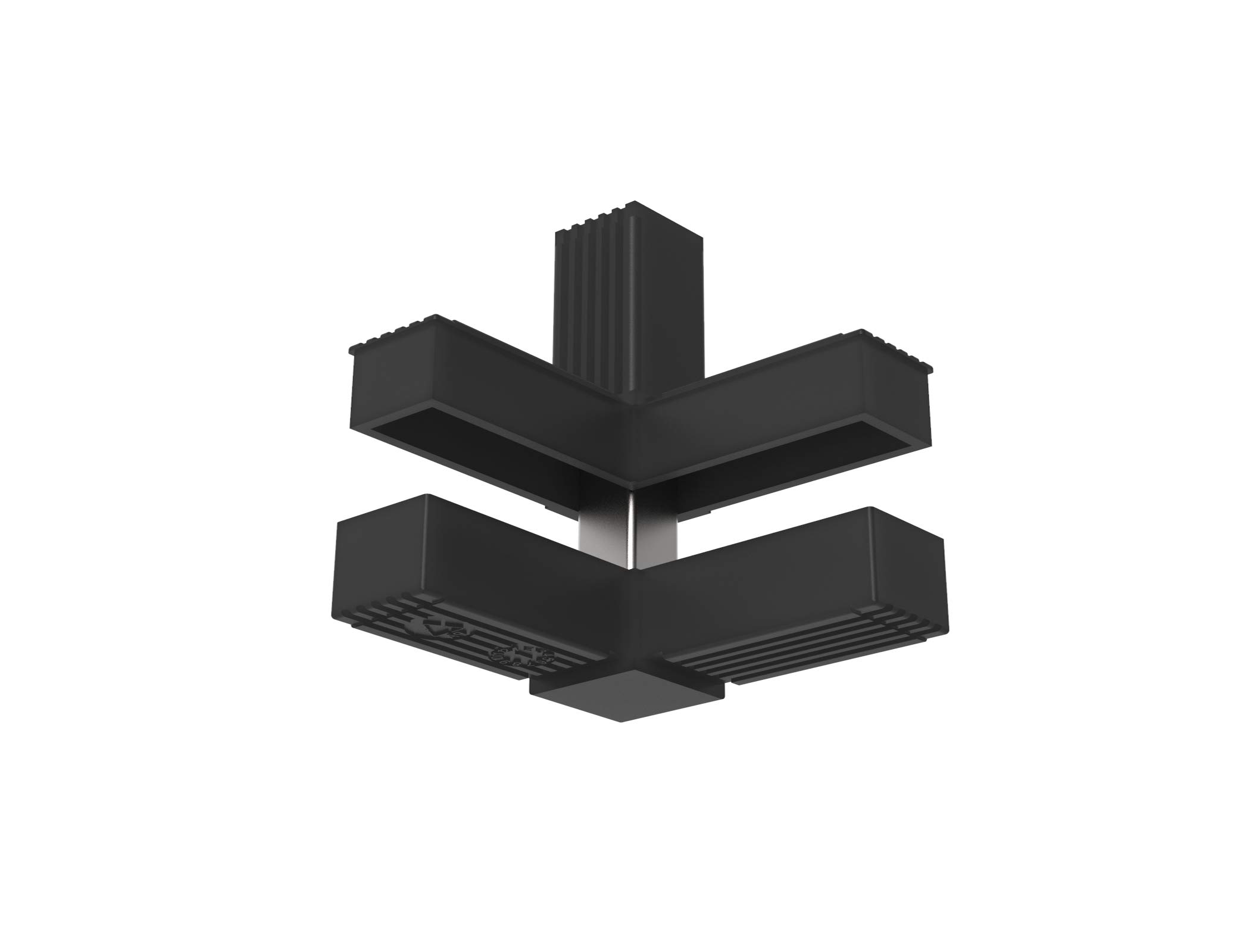 Conectores para tubos cuadrados (en Y) - 2 unidades / 30,00 x 30,00 (mm) (Con ALMA de Acero)