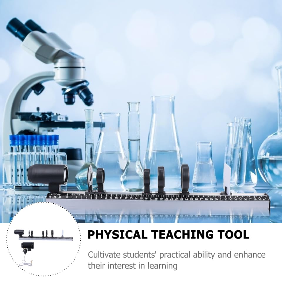 Miniatura 4 de ULTECHNOVO Kits de óptica de aula de ciencias, juego de herramientas de luz de 9 piezas con lentes convexas y cóncavas para experimentos de imágenes