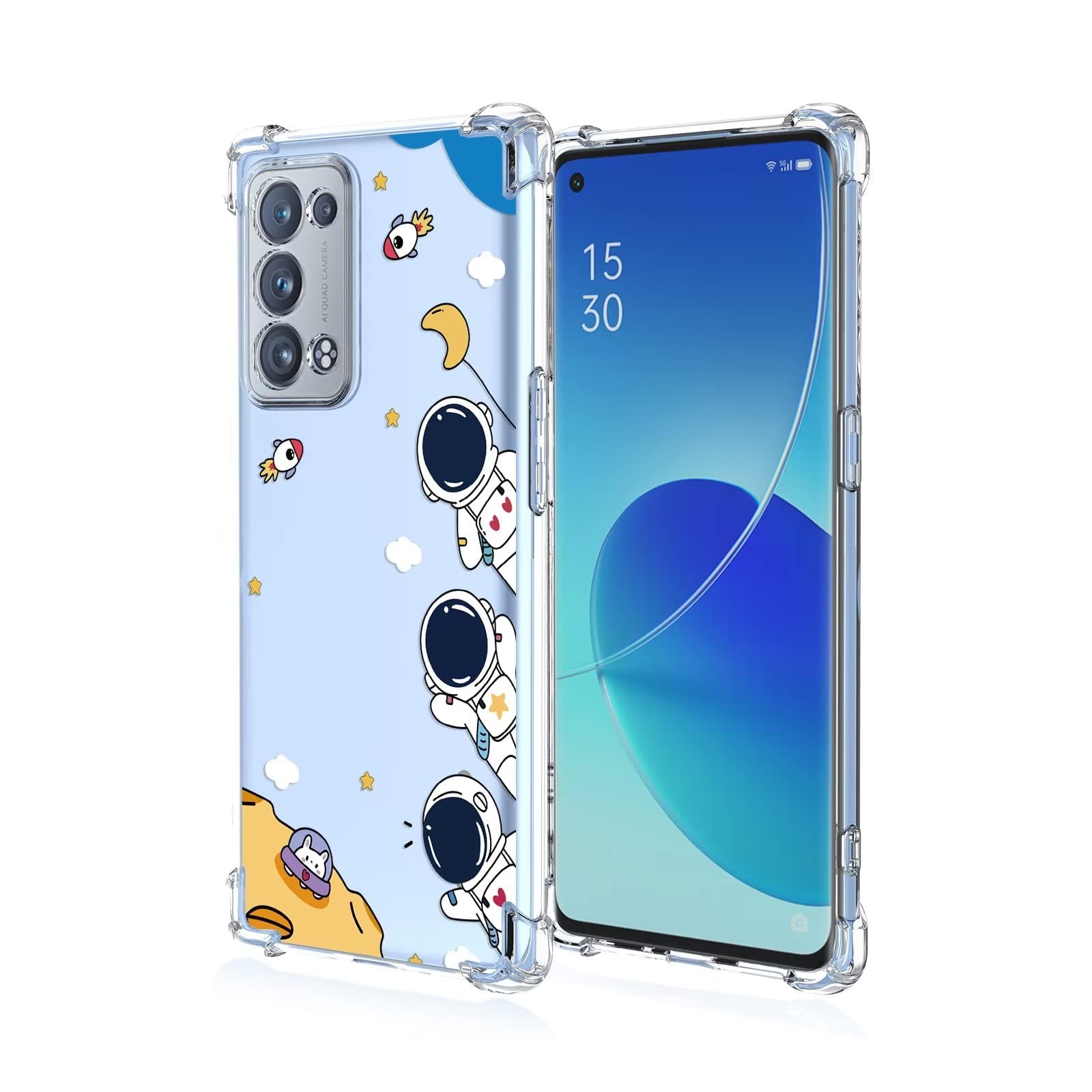DESSEN Cover per Oppo Reno 6 Pro 5G / Reno6 Pro 5G - Silicone Custodia Antiurto Protezione Fotocamera Case Antishock Morbida TPU Bumper Resistente, Bianco
