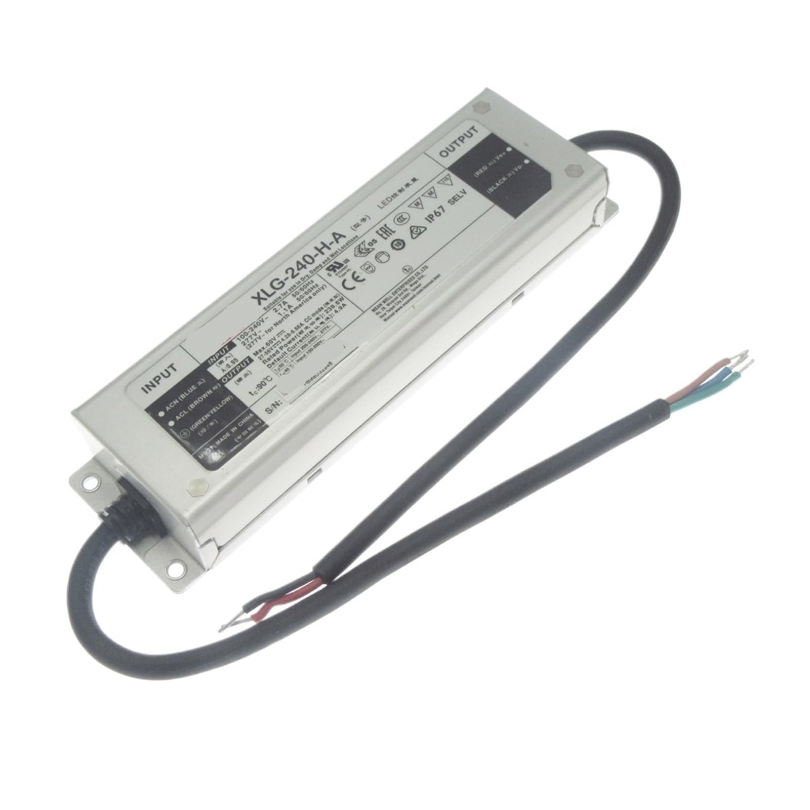 Pilote LED 240W XLG-240-H-AB étanche IP67 à courant constant 4900mA
