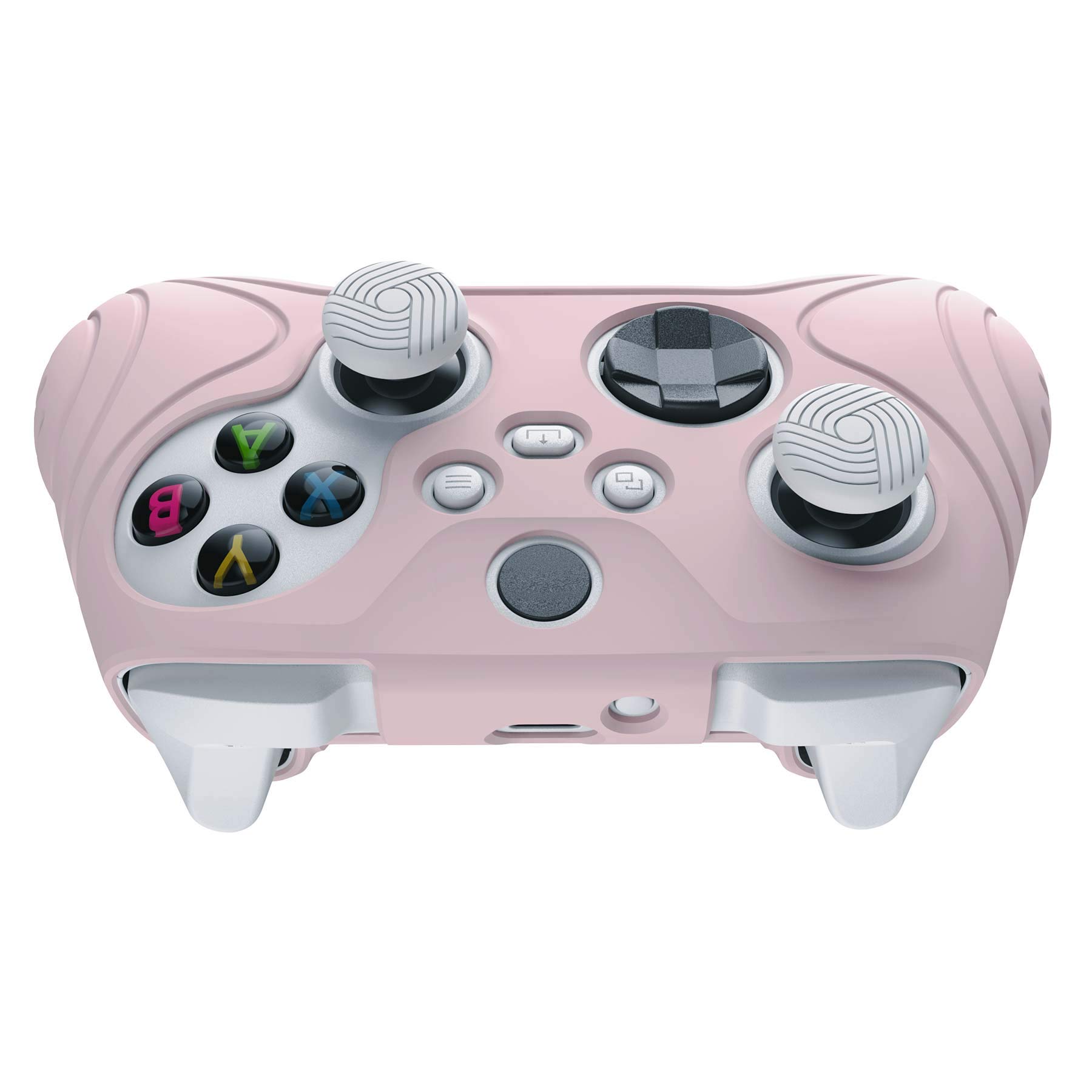 eXtremeRate PlayVital Funda de Silicona para Xbox Series X/S - Suave al Tacto, Antideslizante y Resistente, con 2 Tapas para Joysticks, Cubierta Protectora de Goma (Edición Samurai-Rosa Sakura) — view 7