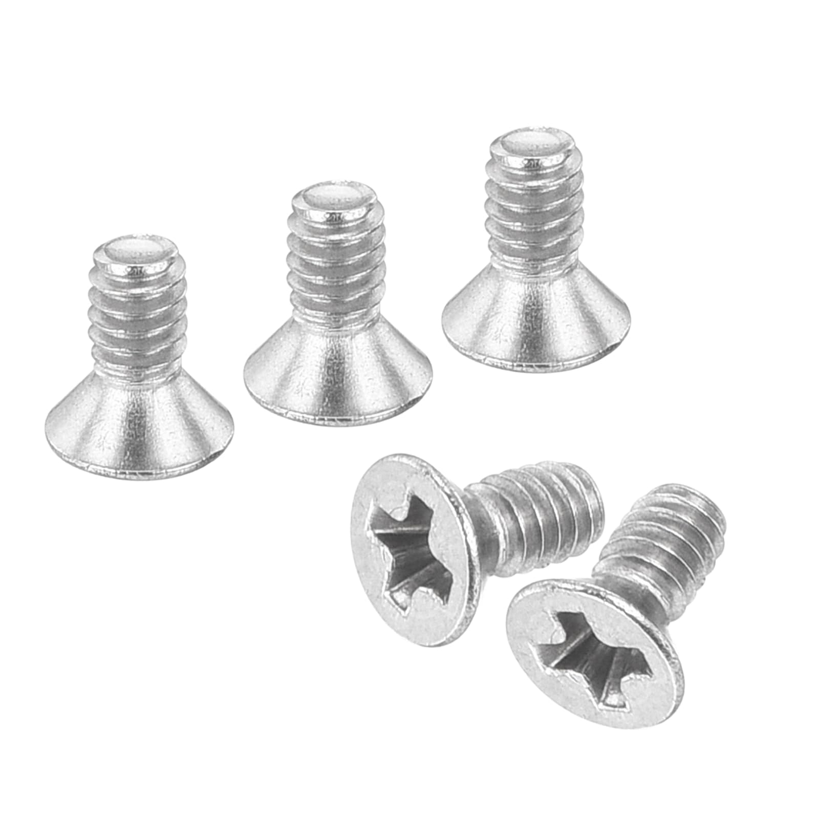 sourcing map 25 tornillos Phillips de cabeza cruzada #2-56 x 3/16 pulgadas, tornillos de cabeza cruzada, pernos de acero inoxidable 304 plateado para enchufe de pared, reparaciones de casa