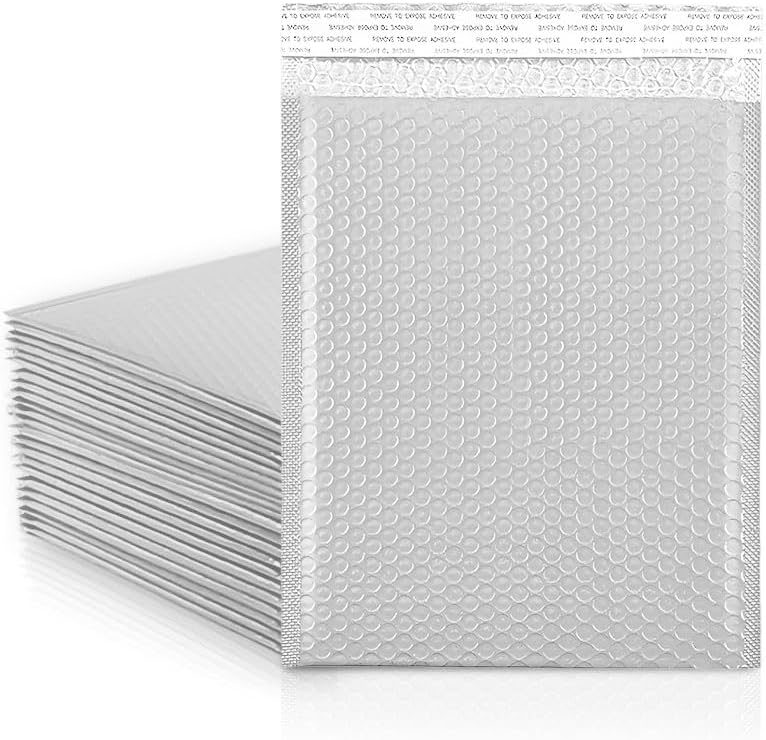 Koja Thermal Padded Bubble Mailers 100-Pack. Quality Shipping Envelopes and Bags with Extra-thick Padding. Fast and Easy Self-seal Envelope Design. (Silver, 24 X 20" 100-Pack)
