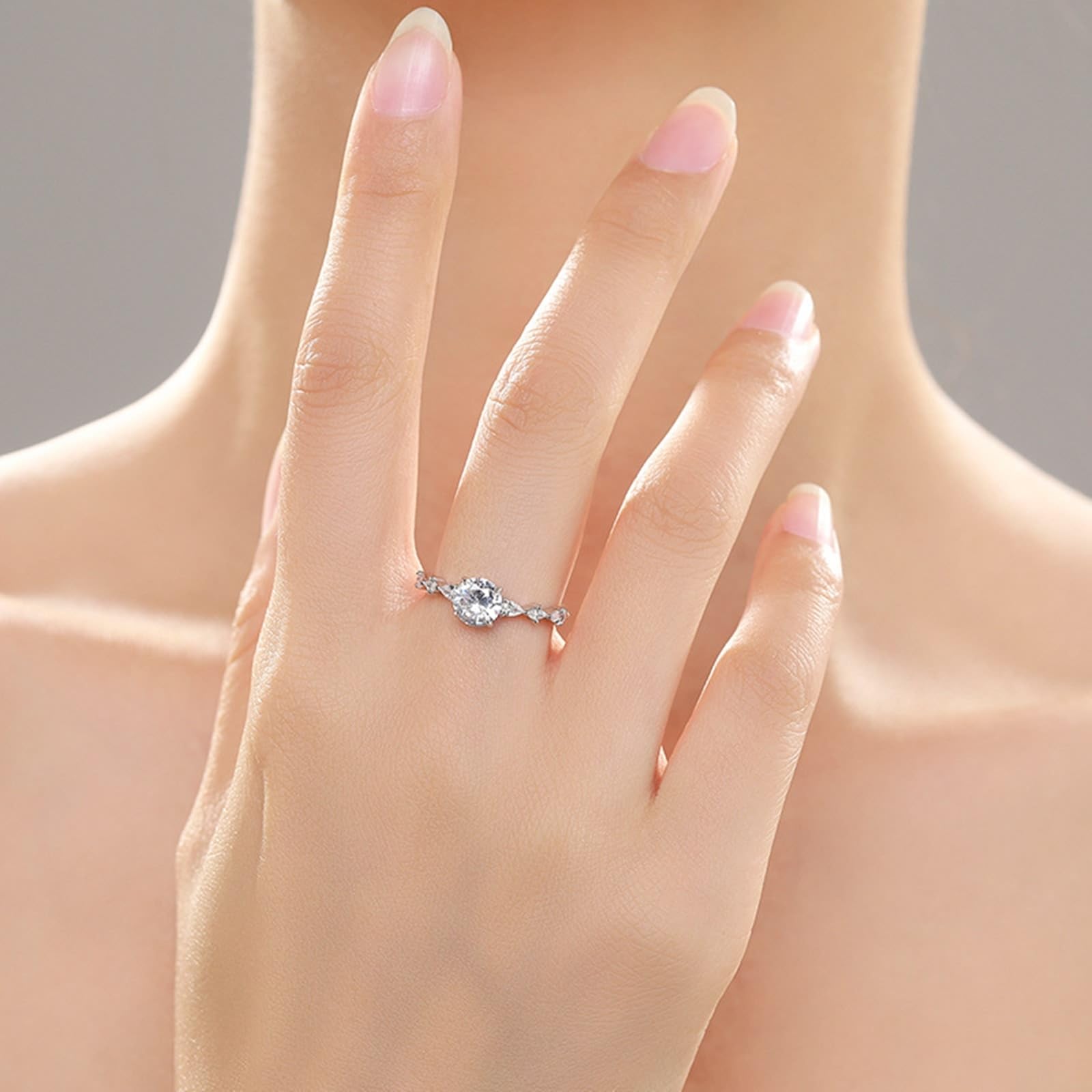 KnSam Prawdziwe złoto pierścionek ślubny 18-karatowe złoto 750, obrączka geometryczna z moissanitem, obrączki ślubne laboratoryjne diament PT950 platyna, rozm. 47-65