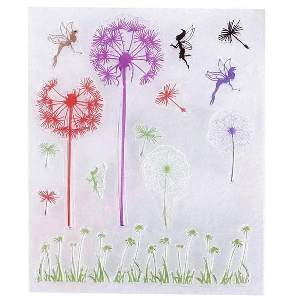 Zonster Dandelion Pattern Transparent Rubber Stamp Seal Photo Decorative Card Making Clear Stamp for Album Paper Card Scrapbooking Art Craft
