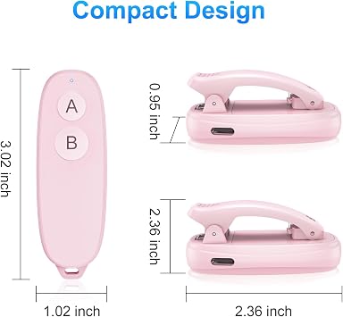 Kindle Page Turner Remote Control: Pad Ereader Page Turner,Rechargeable Amazon Button Clicker,Kindle Scroller Paperwhite Scribe Oasis Android Tablets Reading Accessories Gifts (Pink- 2 Clips)